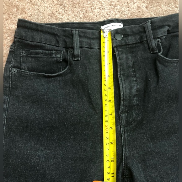 Good American Good Jeans 12 Black Raw Hem - Picture 12 of 12